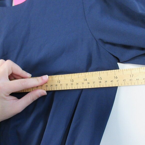 Lily Pulitzer Lorella Stretch Dress 4 Blue Fit & Flare Smocked Waist Party 424 - Picture 9 of 12